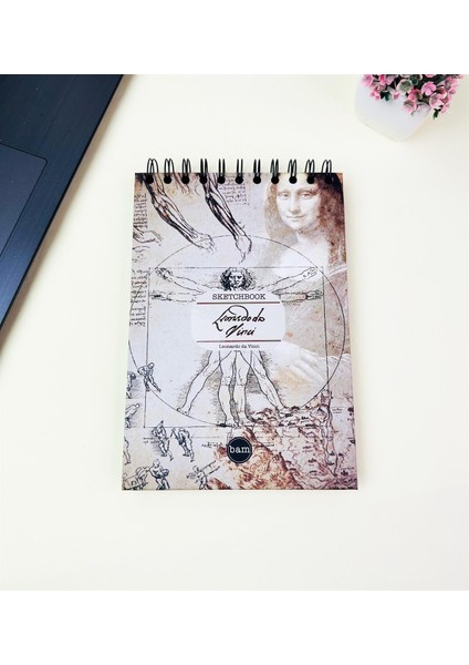 21x14Cm Üstten Spiralli Sketch Book - Eskiz Defteri - Siyah Sayfa - 260 Gr - 56 Yaprak