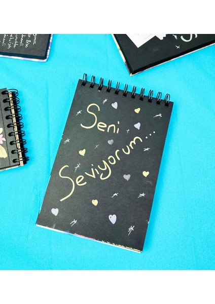 21x14Cm Üstten Spiralli Sketch Book - Eskiz Defteri - Siyah Sayfa - 260 Gr - 56 Yaprak fırsatları