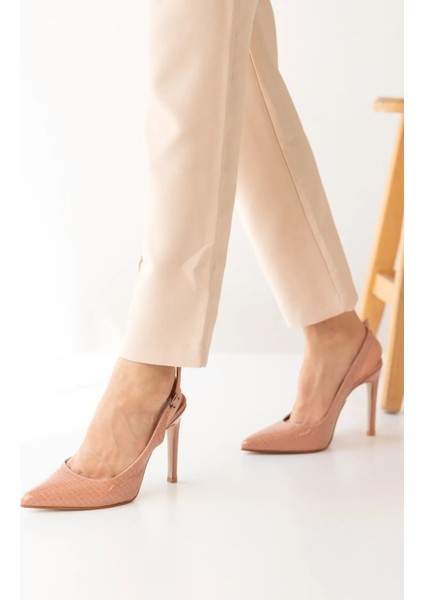 Somo Yılan Derisi Desenli Stiletto Sivri Burun Kadın Topuklu Ayakkabı modelleri