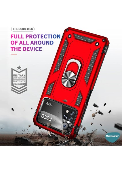 Xiaomi Poco X4 Pro 5g Kılıf Military Ring Holder Lacivert