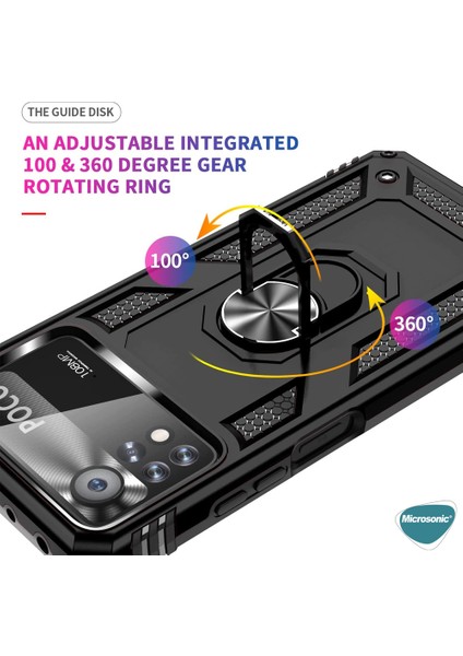 Xiaomi Poco X4 Pro 5g Kılıf Military Ring Holder Lacivert