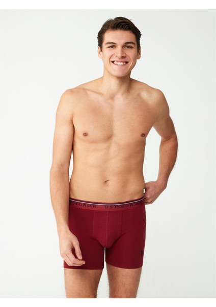 Erkek Modal Bordo - Siyah 2'li Boxer 80488