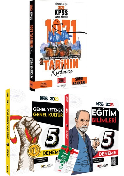 KPSS Tarihin Kırbacı Soru Bankası + Panem Genel Yetenek Genel Kültür 5 Deneme + Eğitim 5 Deneme + Tarih Yaprak Test