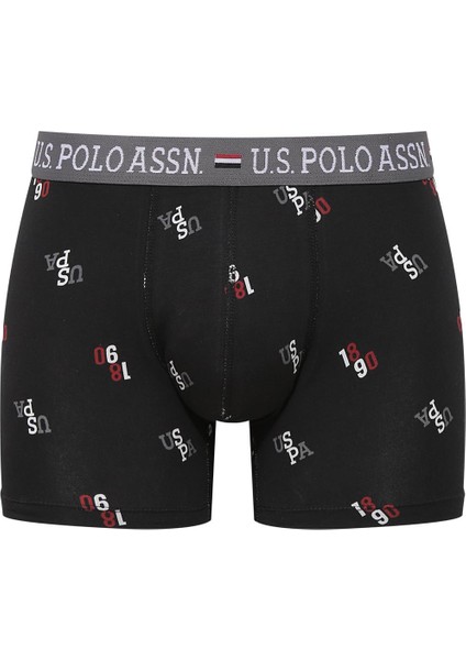 Erkek Modal Siyah Baskılı Tekli Boxer 80484