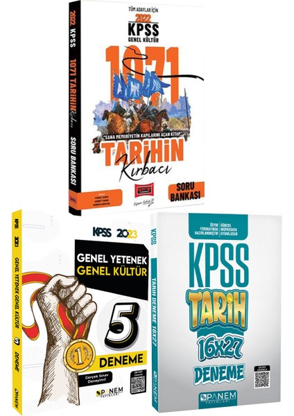 KPSS Tarihin Kırbacı Soru Bankası + Panem Genel Yetenek Genel Kültür 5 Deneme + Panem Tarih Deneme
