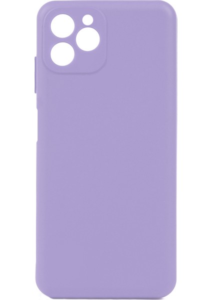 Oukitel C21 Pro Kılıf Kamera Korumalı Mat Renkli Yumuşak Kalın Sağlam Silikon Kılıf Biye Lila