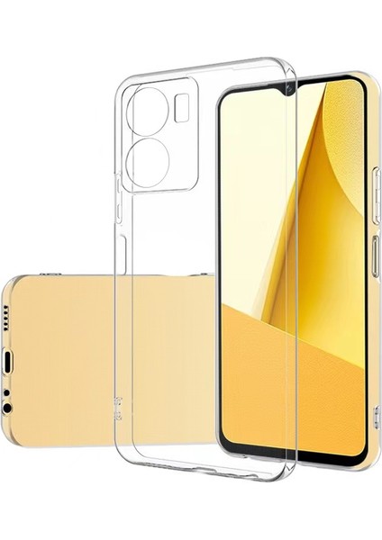 Case 4U Vivo Y16 Kılıf Kamera Korumalı Yumuşak Şeffaf Ince Süper Silikon