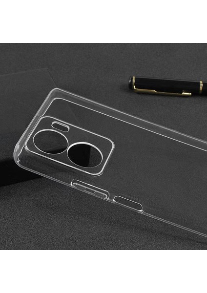 Case 4U Vivo Y16 Kılıf Kamera Korumalı Yumuşak Şeffaf Ince Süper Silikon