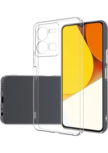 Case 4U Vivo Y35 Kılıf Kamera Korumalı Yumuşak Şeffaf Ince Süper Silikon