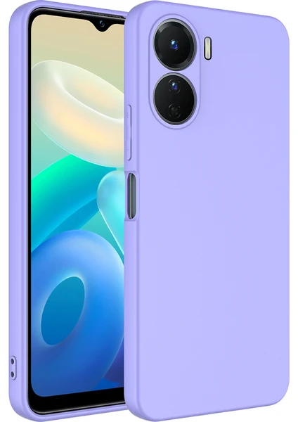 Case 4U Vivo Y16 Kılıf Kamera Korumalı Içi Kadife Logosuz Mara Lansman Silinebilir Kılıf Lila