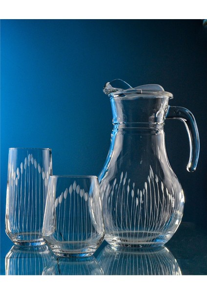 Kazaan 25 Parça 12 Kişilik Su ve Meşrubat Kesme Bardak Seti Vega Desenli fiyatları