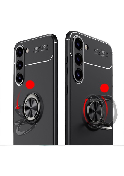 Samsung Galaxy S23 Uyumlu Kılıf Autofocus Shockprof Ravel Yüzüklü Standlı Slikon Kapak Siyah fiyatları