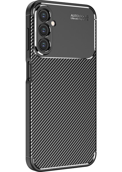 Samsung Galaxy A34 Uyumlu Kılıf Rugged Armor Karbon Desenli Lüx Negro Silikon Arka Kapak Siyah