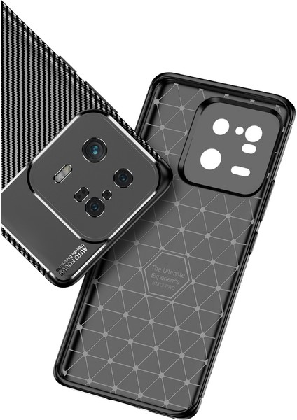 Xiaomi Mi 13 Pro Kılıf Rugged Armor Karbon Desenli Lüx Negro Silikon Arka Kapak Lacivert