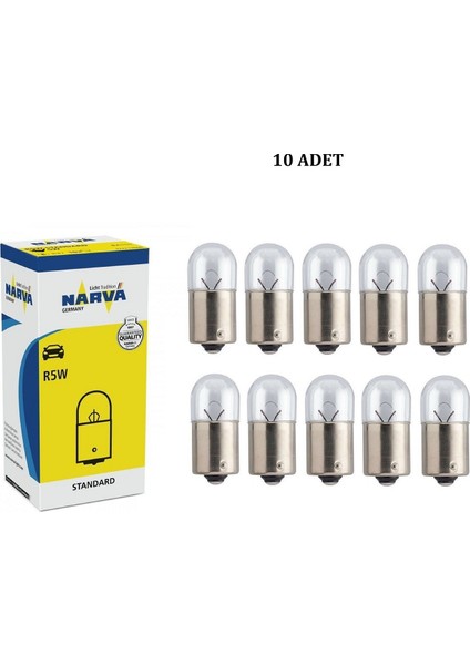 (10 Adet) R5W Narva 17171 12V 5W (67) Ampul