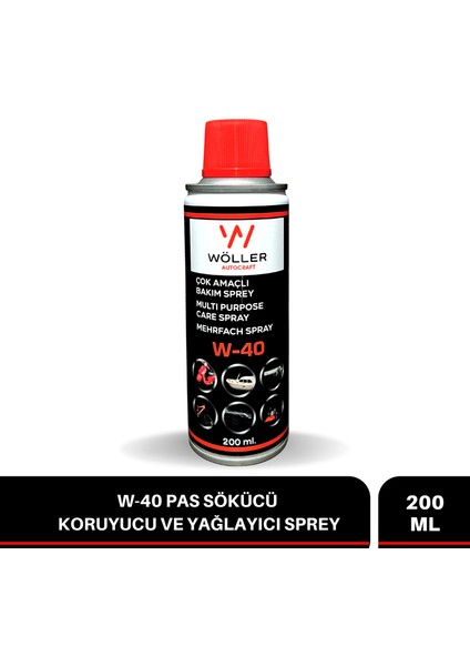 W40 Pas Sökücü Koruyucu Yağlayıcı Sprey Çok Amaçlı Bakım Spreyi 200 ml
