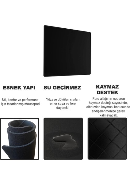 Active Team- Masaüstü, Dizüstü, Oyun ve Ofis Için, Kaymaz Neopren Destekli ve Nokta Doğruluğu Sağlayan Gaming, Mouse Pad