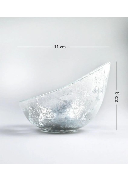 1 Adet Cam Sosluk Reçellik Çerezlik 11 cm Gümüş Tekli 2066