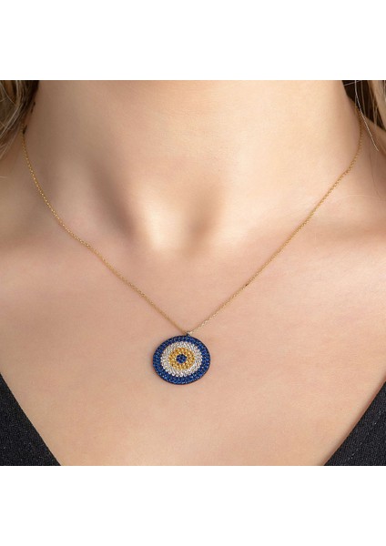 Kadın Göz Boncuklu Renkli Kolye 14 Ayar Altın fiyatları