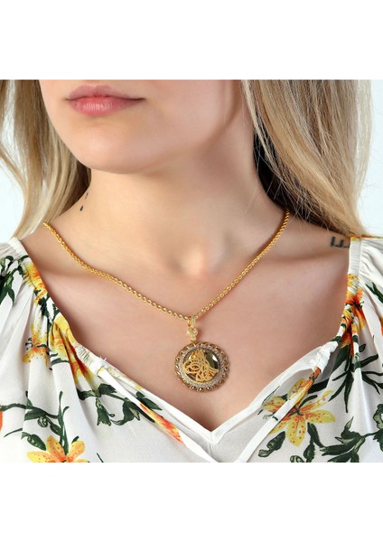 Kadın 14 Ayar Altın Osmanlı Tuğrası Halat Zincirle Birlikte fiyatları