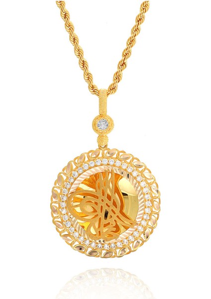 Kadın 14 Ayar Altın Osmanlı Tuğrası Halat Zincirle Birlikte fırsatları