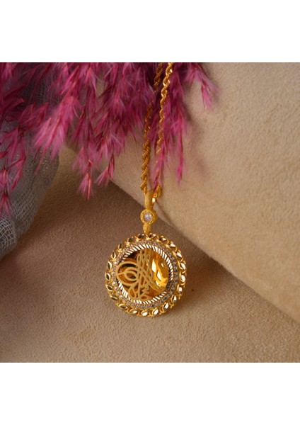 Kadın 14 Ayar Altın Osmanlı Tuğrası Halat Zincirle Birlikte indirimleri