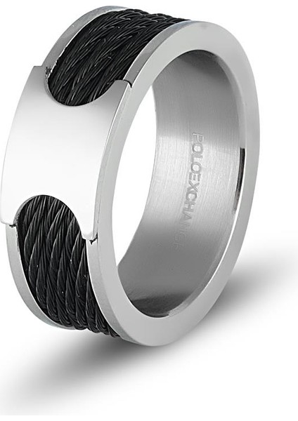 316L Çelik İtalyan Gümüş Renkli Erkek Yüzük FRJ60040-140-AB