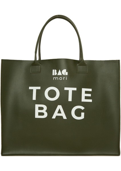 Haki Tote Bag Baskılı Askılı Çanta