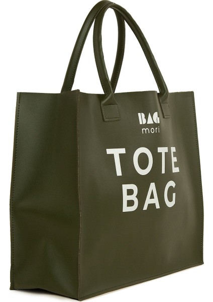 Haki Tote Bag Baskılı Askılı Çanta