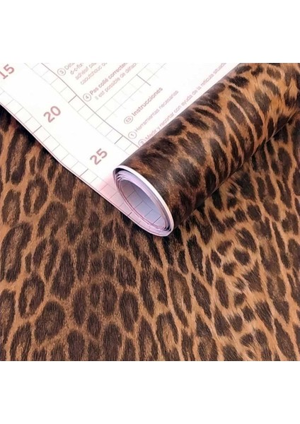 346-0511 Leopar Desenli Yapışkanlı Folyo (45CM x 2mt)