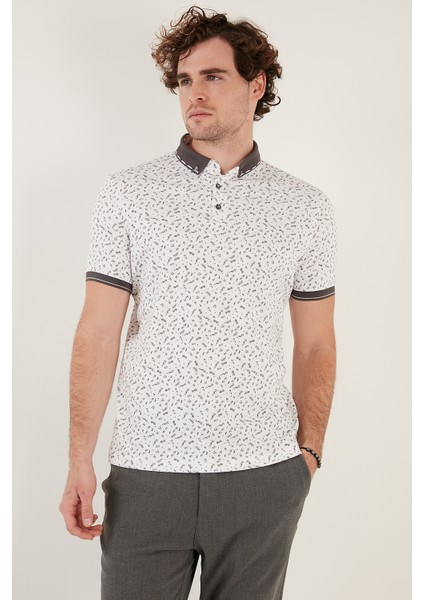 Pamuk Karışımlı Desenli Slim Fit Polo T Shirt Erkek T Shirt 646B3270 fiyatları