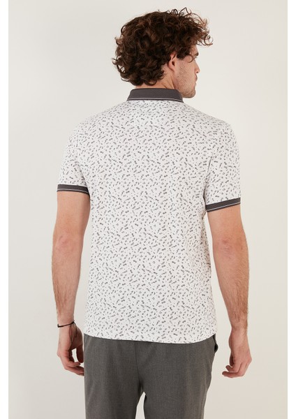 Pamuk Karışımlı Desenli Slim Fit Polo T Shirt Erkek T Shirt 646B3270 indirimleri