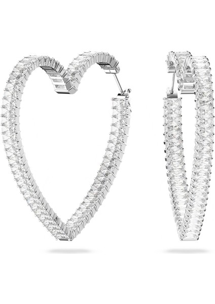 5647591 Swarovski Küpe Matrix:pe Hoop Hrt L 50 Whi/rhs