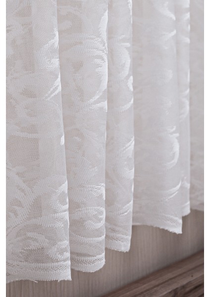 Şal Desen Beyaz Örme Kırışmayan Pilesiz Tül Perde indirimleri
