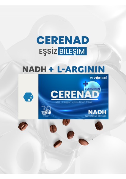 Cerenad+ L-Arginin 3'lü Dilaltı Tablet - Nadh ve L-Arginin İçeren Takviye Edici Gıda