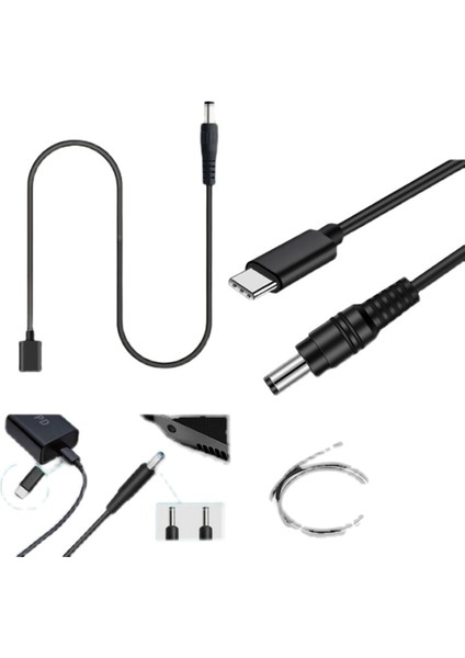 100W Usb-C Typ-C Dizüstü Bilgisayar Şarj Cihazı Kablo Güç Kaynağı Adaptörü - Siyah (Yurt Dışından)