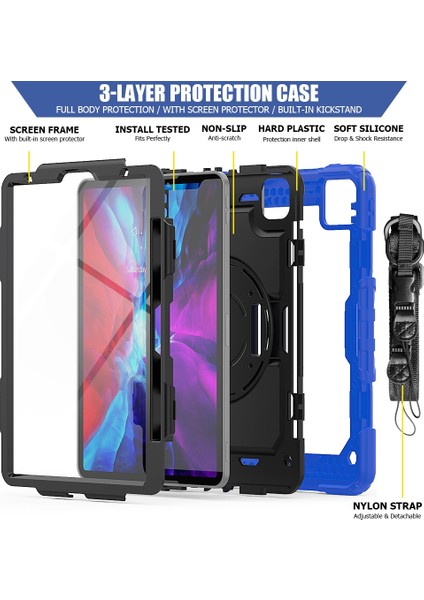 Xphonestore iPad Pro 11 Inch (2018) Için Koruyucu Tablet Kılıfı - Mavi (Yurt Dışından) modelleri