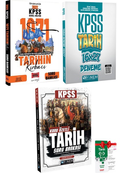 KPSS Tarihin Kırbacı Soru Bankası + Panem Tarih Deneme + Tarih Soru B + Tarih Yaprak