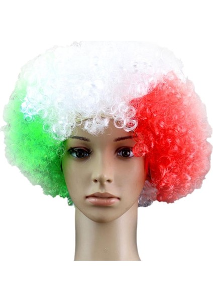 Sevimli Disko Gökkuşağı Afro Palyaço Saç Futbol Taraftar Yetişkin Çocuk Kostüm Kıvırcık Peruk (Yurt Dışından) indirimleri