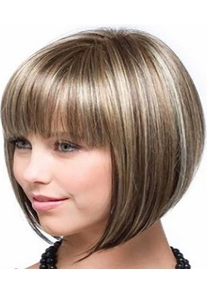 Kısa Saç Cosplay Saç Peruk Kadın Doğal Gerçek Parti Peruk (Yurt Dışından) modelleri