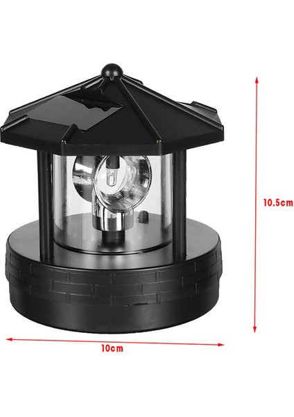 LED Güneş Enerjili Deniz Feneri 360 ° Dönen Deniz Feneri Manzara Su Geçirmez Dönebilen Açık Güneş Işık Lambası Ev Bahçe Yard Dekor Için Asılı (Siyah) (Yurt Dışından) fiyatları