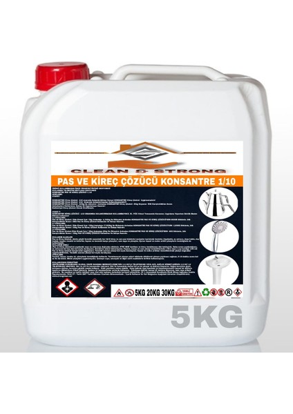 Pas ve Kireç Çözücü Ultra Konsantre 1/10 5 kg