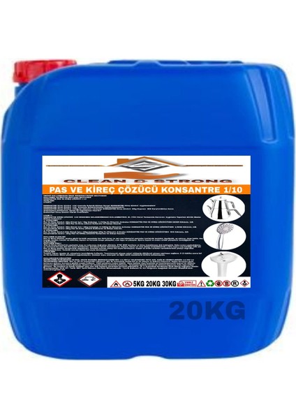 Pas ve Kireç Çözücü Ultra Konsantre 1/10 20 kg