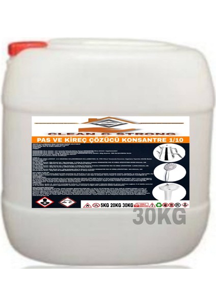 Pas ve Kireç Çözücü Ultra Konsantre 1/10 30 kg