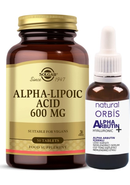 Alpha Lipoic Acid 600 Mg 50 Kapsül (Hedıye Voyash Alpha Arbutin %2 Serum 30 ml Alfa Lipoik Asid)