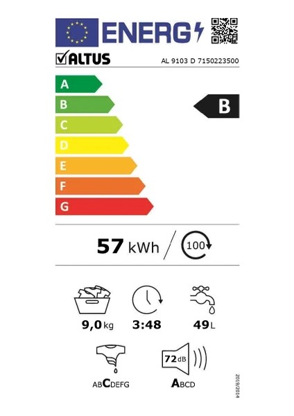 Al 9103 D 9 kg 1000 Devir Çamaşır Makinesi