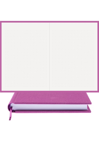 Noktalı Defter - %100 El Yapımı, El Dikişi (İplik Dikiş) Özel Tasarım – 1 Sınıf Viskon Kumaş ile ciltlenmiştir. “Benzersiz Ürün” A/5 Lila