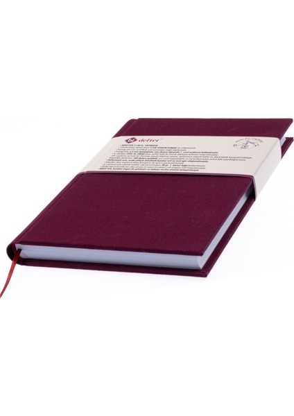 Eskiz Defteri - %100 El Yapımı, El Dikişi (Iplik Dikiş) Hakiki Cilt Bezi - Ciltli Defter, Çizgisiz A/5 Bordo