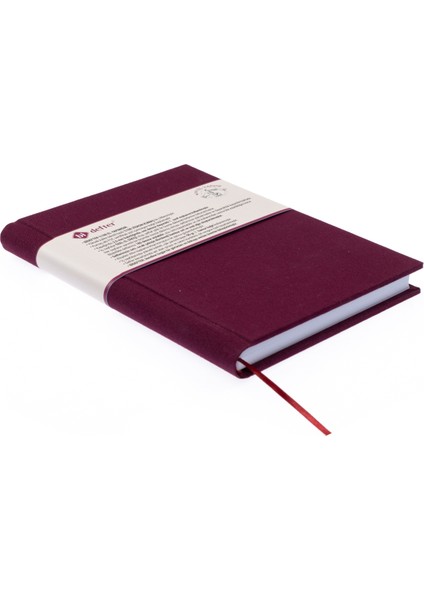 Eskiz Defteri - %100 El Yapımı, El Dikişi (Iplik Dikiş) Hakiki Cilt Bezi - Ciltli Defter, Çizgisiz A/5 Bordo