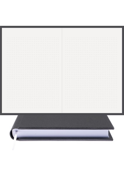 Noktalı Defter - %100 El Yapımı, El Dikişi (İplik Dikiş) Özel Tasarım – 1 Sınıf Viskon Kumaş ile ciltlenmiştir. “Benzersiz Ürün” A/5 Gri